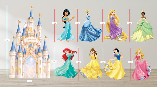 Disney Princess Foam Print Backdrop & Cutouts | Princess Birthday Party Decor