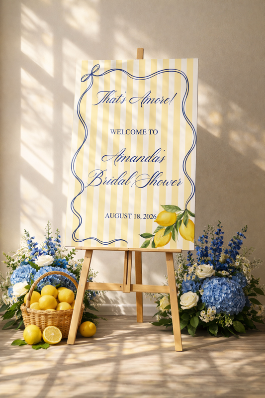 Custom Acrylic Welcome Sign - That's Amore Lemon Party