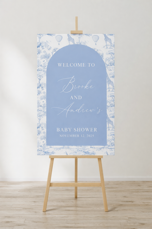 Toile Safari Baby Shower Welcome Sign – Custom Foam Board