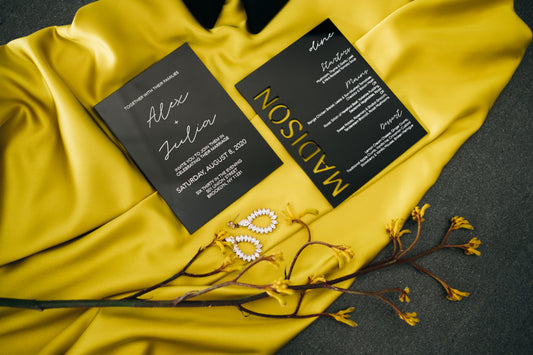 Plate Menu with Name Cutout in Acrylic