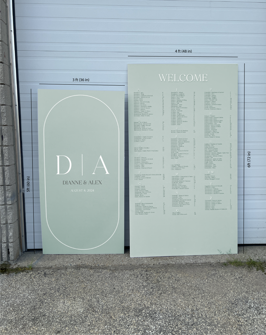 Large Foam Seating Chart with Foam Welcome Sign