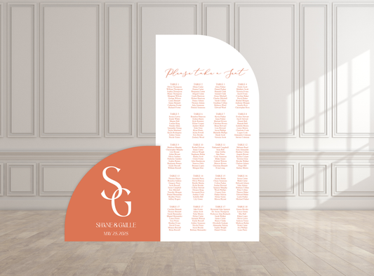 Large Foam Seating Chart with Foam Welcome Sign