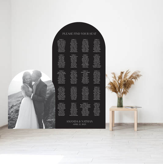 Large Foam Board Seating Chart with Custom Photo