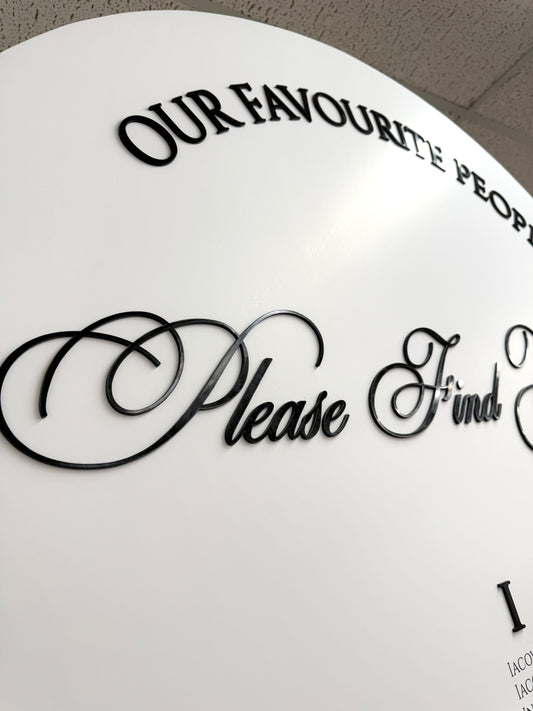 Large Foam Seating Chart Arch with 3D Acrylic Titles