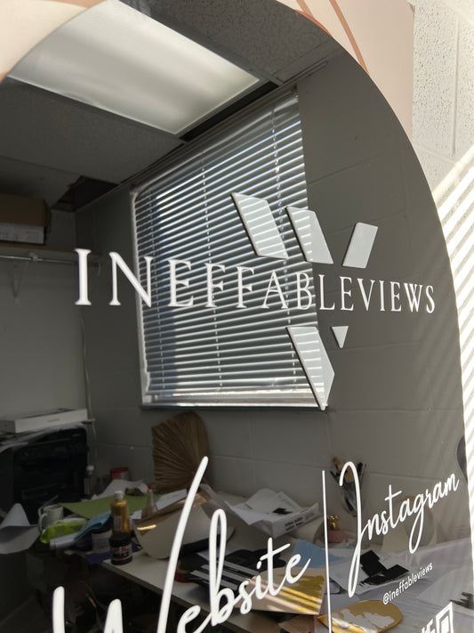 Large Arch Social Media Sign - QR code - 3D Logo