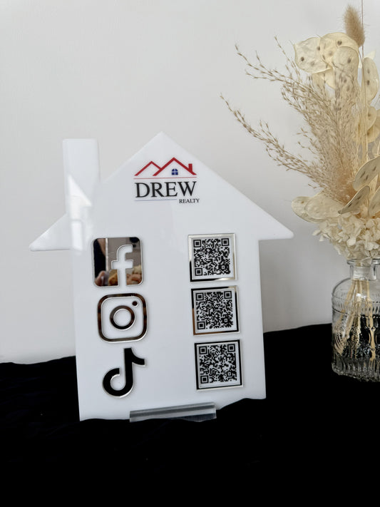 Realtor Social Media Sign - QR Codes with Logo