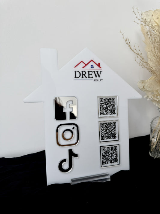Realtor Social Media Sign - QR Codes with Logo