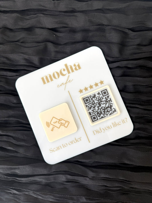 QR Social Media Sign with an NFC tag and logo option