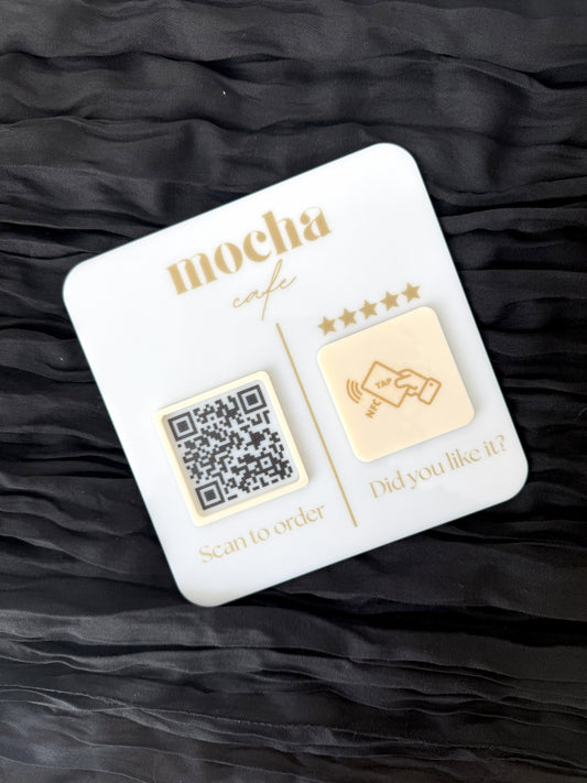QR Social Media Sign with an NFC tag and logo option
