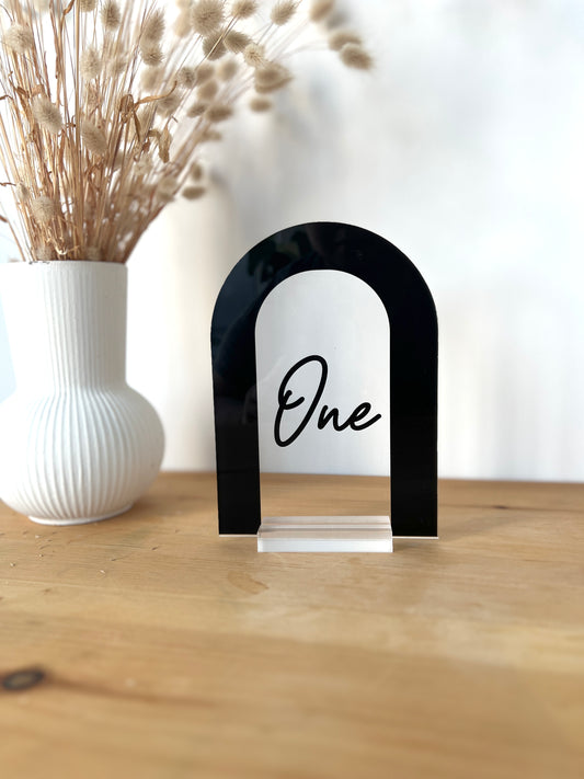 Rainbow Arch Acrylic Table Number