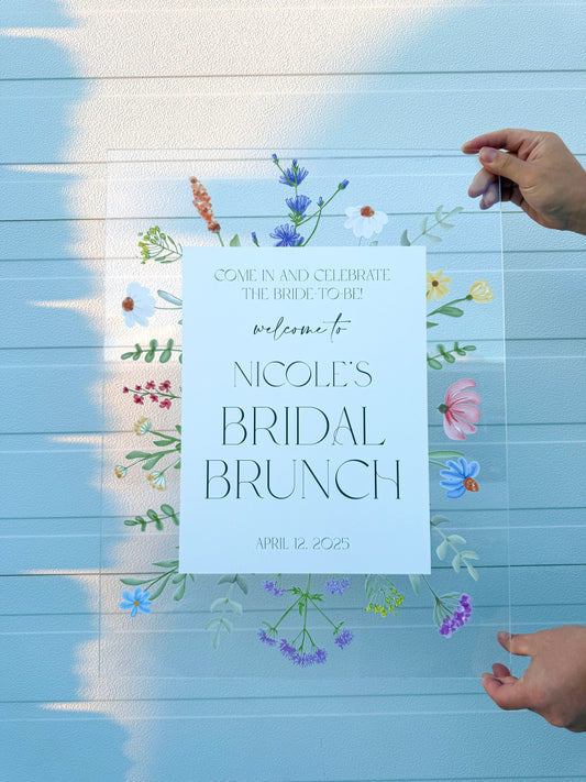 UV Printed Acrylic Sign - Wildflower | Engagement | Wedding