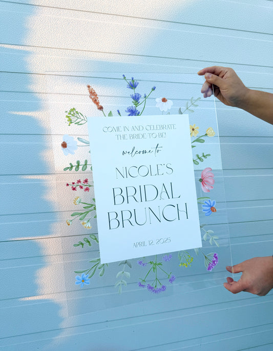 UV Printed Acrylic Sign - Wildflower | Engagement | Wedding