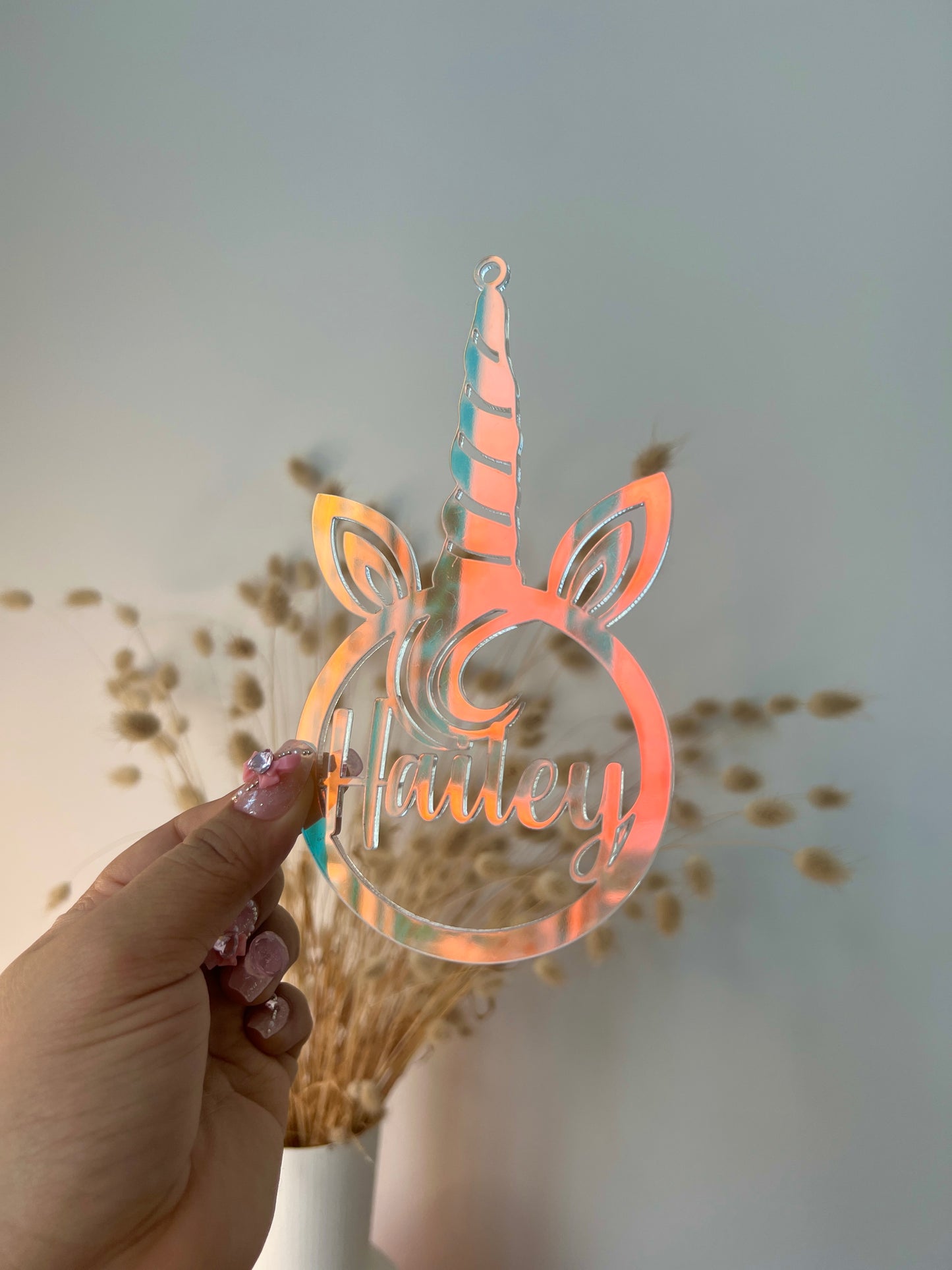 Unicorn Acrylic Ornament - Custom Name