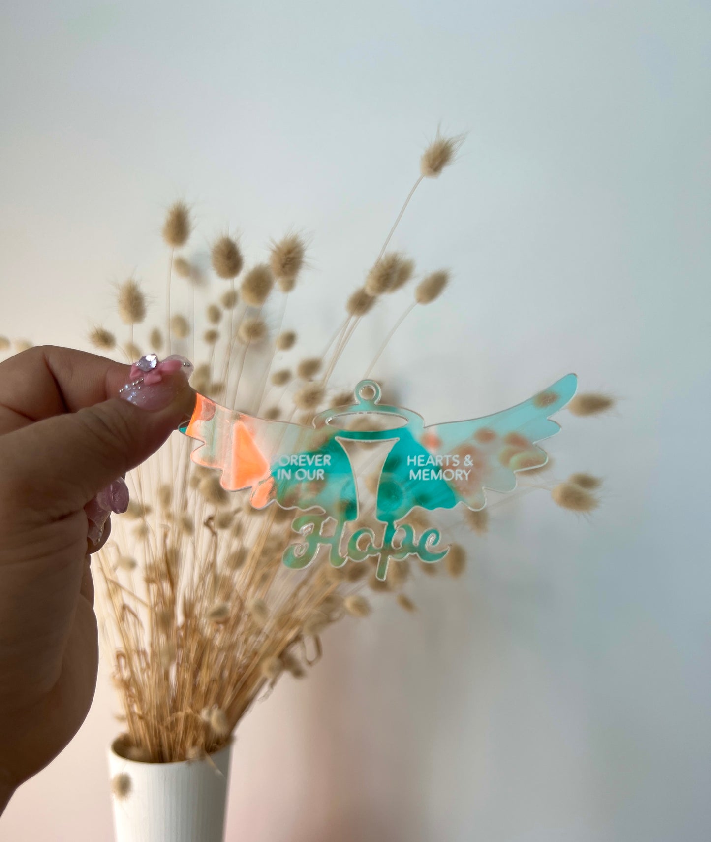 Commemorative Angel Wings Acrylic Ornament