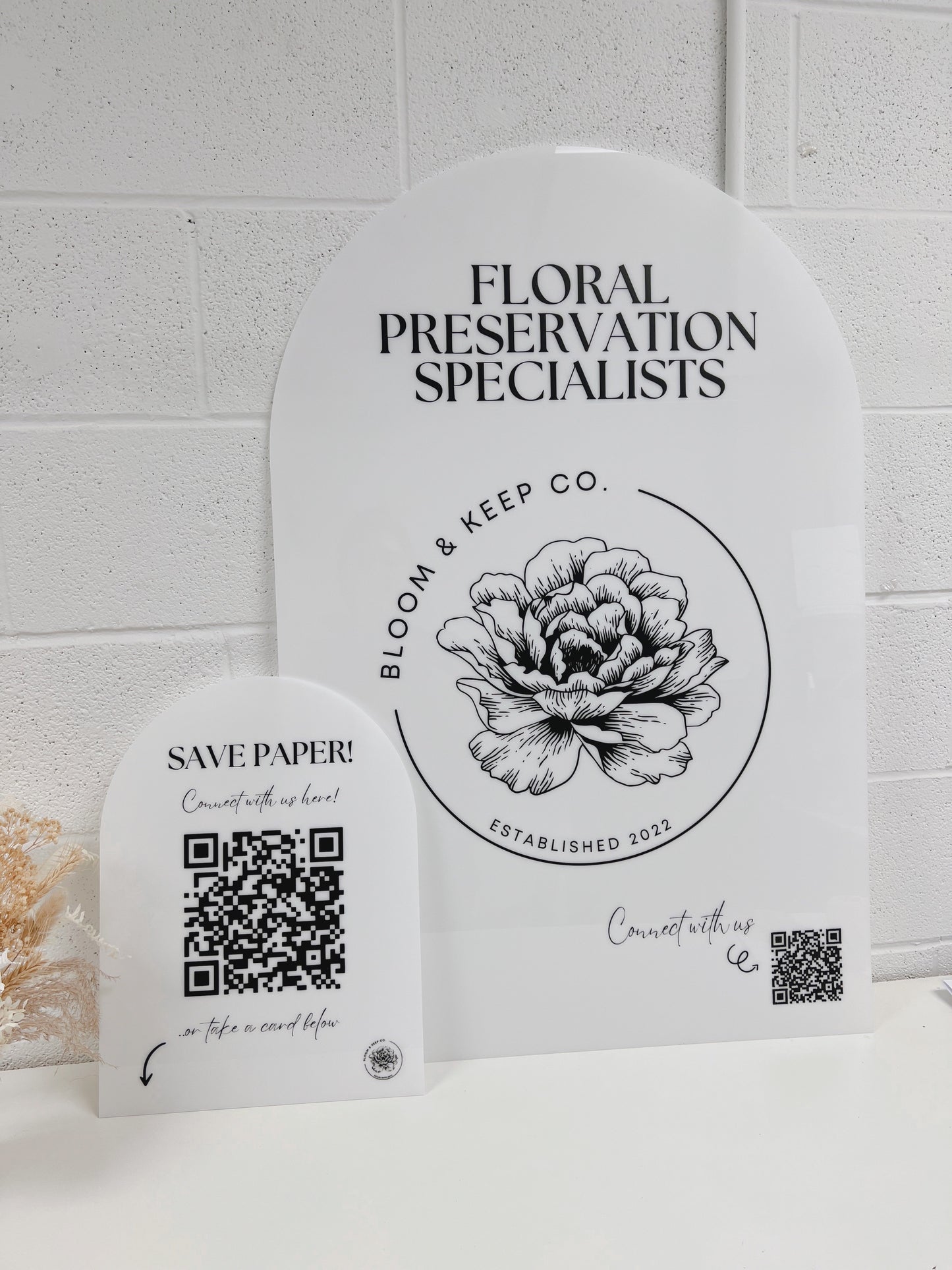 Large Arch Social Media Sign - QR code