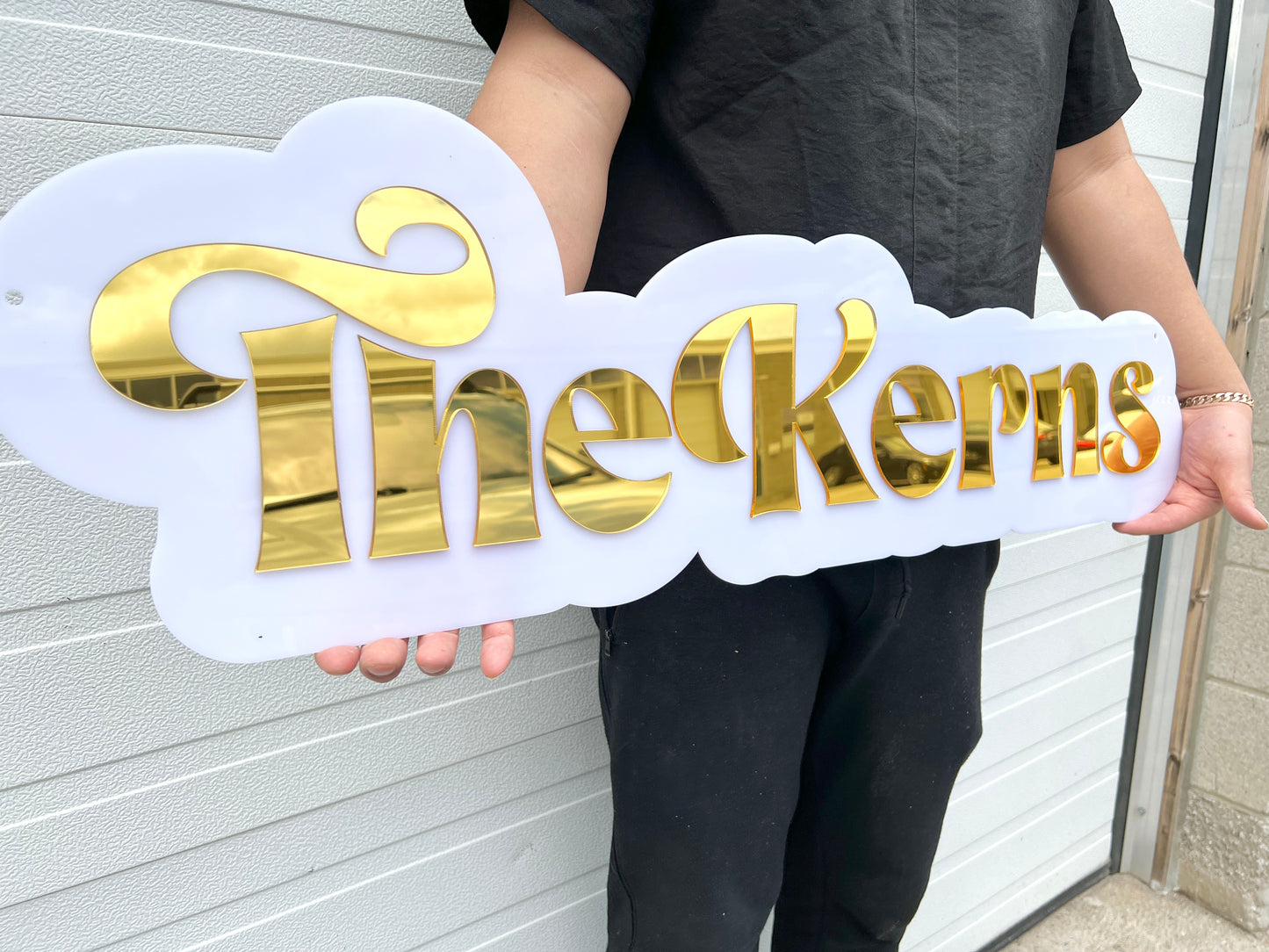 3D - Double Layer Lasercut Large Backdrop Name Sign