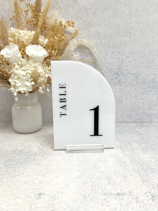 Half Arch Table Number - Bodoni