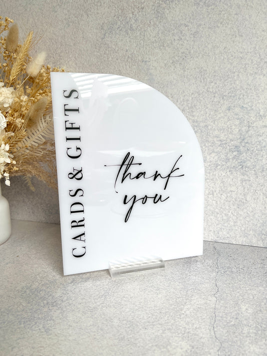 Half Arch Cards & Gifts Table Sign