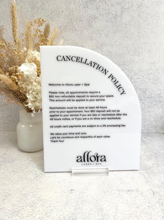 Custom Half Arch Business Sign - Pricing, Store Policy or Logo