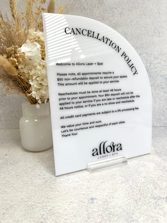 Custom Half Arch Business Sign - Pricing, Store Policy or Logo