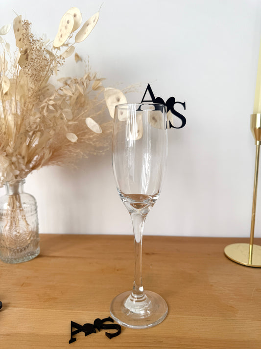 Custom Initials Acrylic Drink Marker (set of 12 pcs)