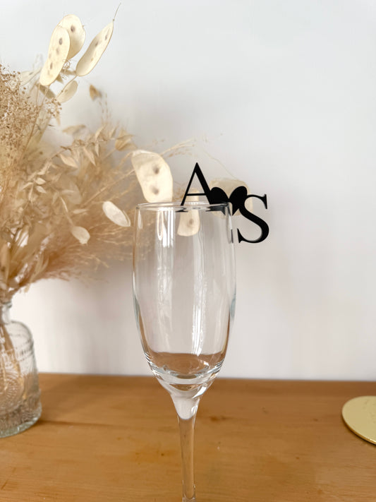 Custom Initials Acrylic Drink Marker (set of 12 pcs)