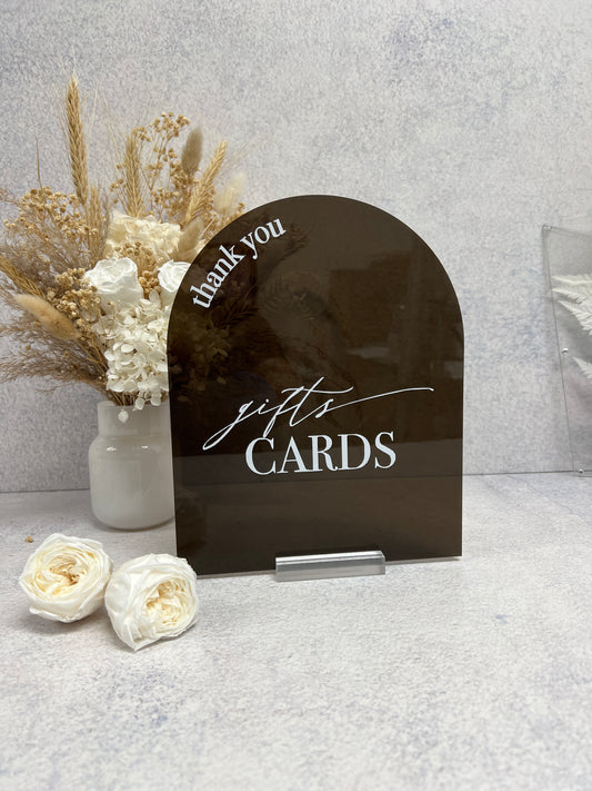 Cards & Gifts Arch Table Sign - Minimal font