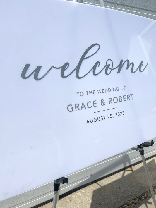 Acrylic Welcome Sign - Vertical Minimal