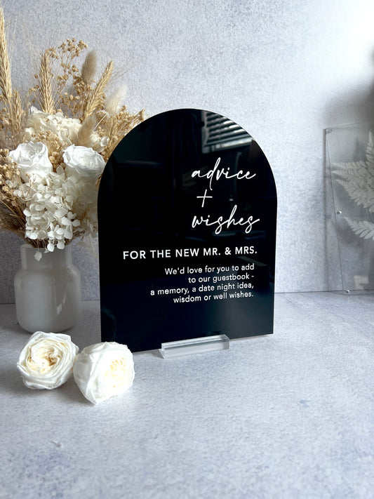 Advice + Wishes Wedding Arch Acrylic Sign