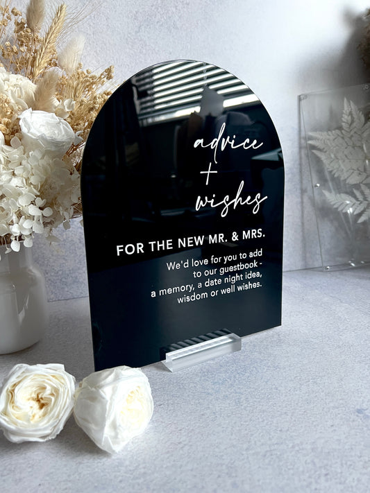 Advice + Wishes Wedding Arch Acrylic Sign