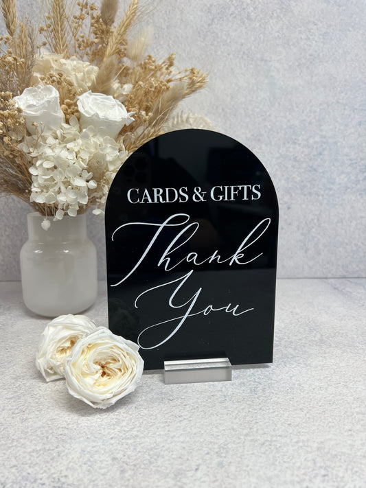 Cards & Gifts Arch Table Sign
