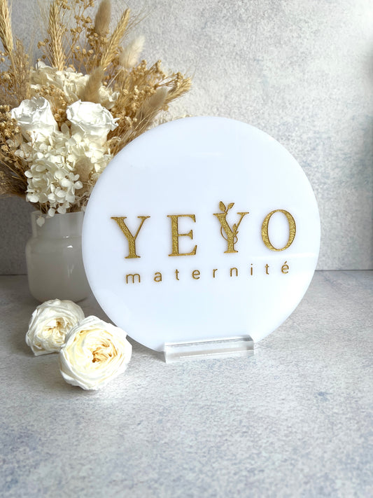 Circle Social Media Sign - Logo with optional QR Code