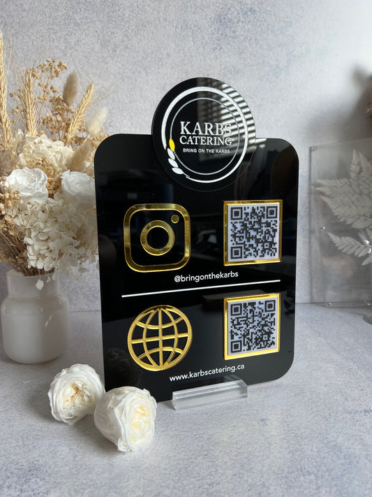 Social Media Sign - QR code with Your Logo (1-2 QR Code)