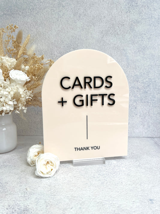 Cards & Gifts in 3D Acrylic Arch Sign