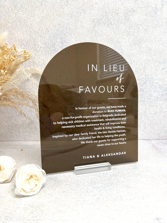 In Lieu of Favor Acrylic Sign