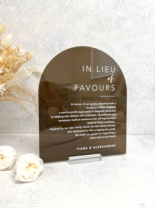 In Lieu of Favor Acrylic Sign