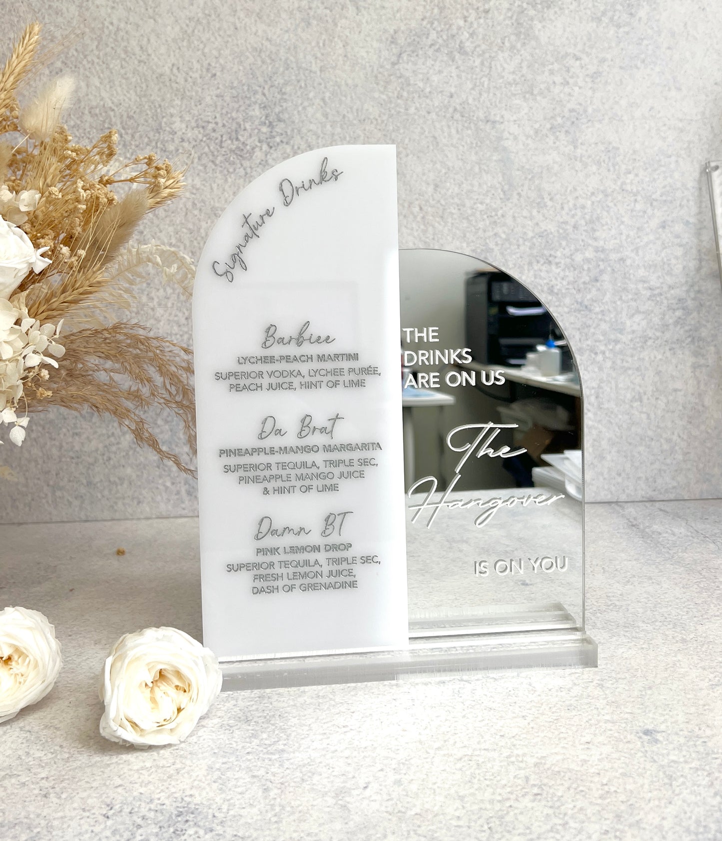 Signature Drinks - Double Bar Menu Acrylic Sign