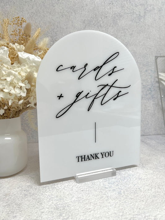 Cards & Gifts Sign - Arch Acrylic
