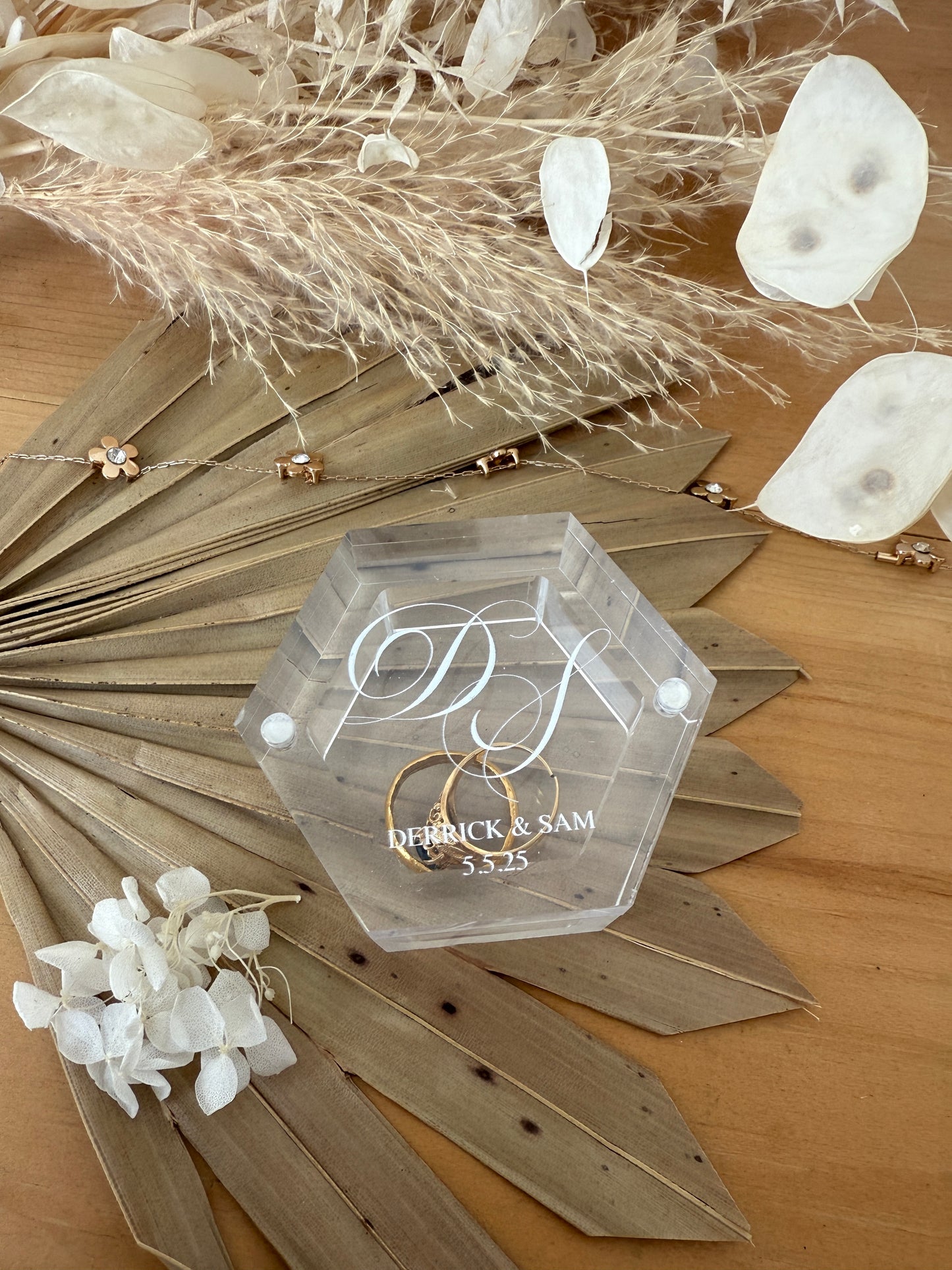 Custom Hexagon Acrylic Ring Box – A Timeless Keepsake