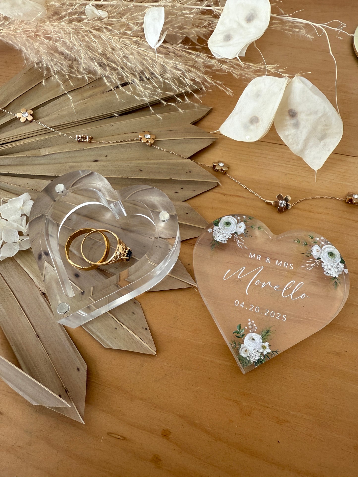 Custom Heart Acrylic Ring Box – A Timeless Keepsake