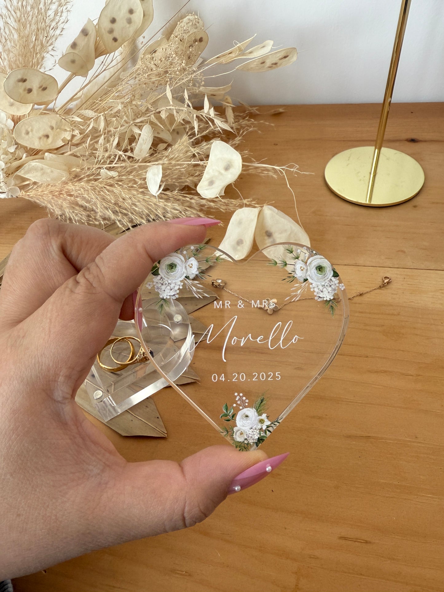 Custom Heart Acrylic Ring Box – A Timeless Keepsake