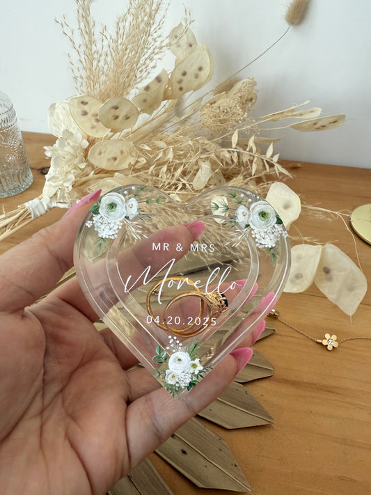 Custom Heart Acrylic Ring Box – A Timeless Keepsake