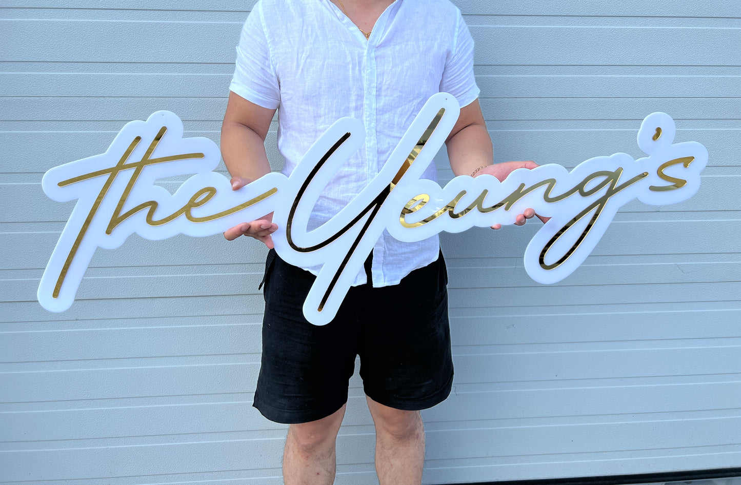 3D - Double Layer Lasercut Large Backdrop Name Sign