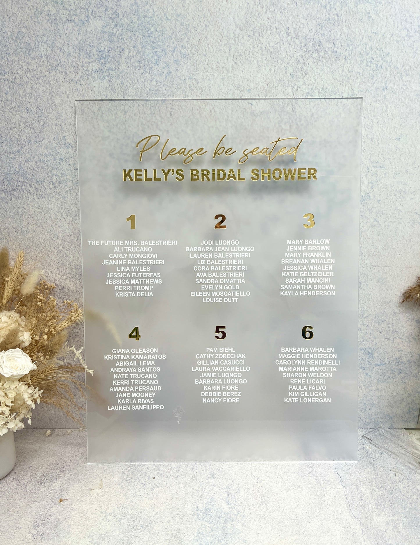 Wedding Seating Chart with 3D Acrylic Titles