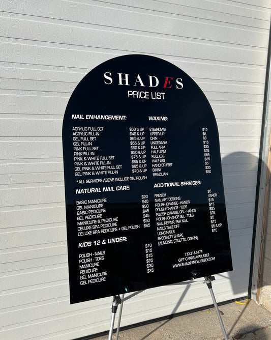 Custom Pricing Arch Sign - UV Printed