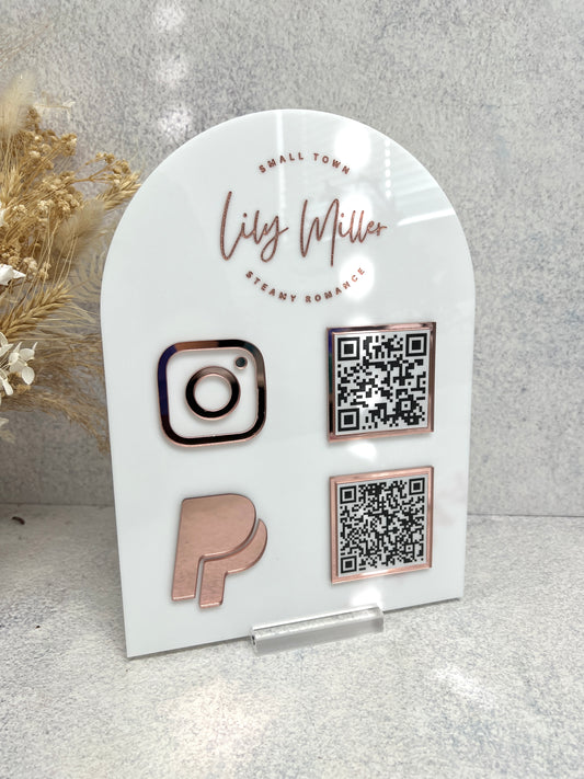 Arch Social Media Sign - QR code