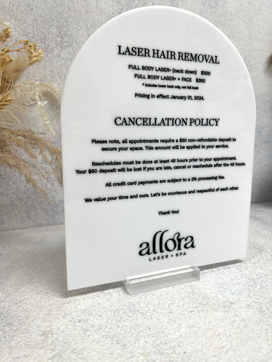 Custom Arch Business Sign - Pricing, Store Policy or Logo