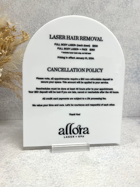 Custom Arch Business Sign - Pricing, Store Policy or Logo