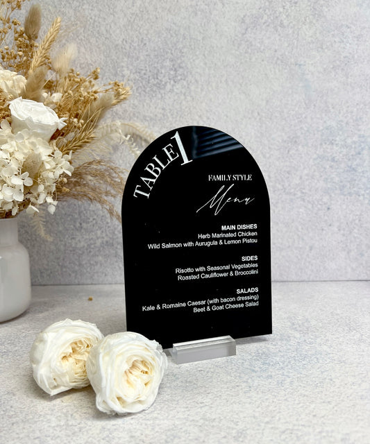 Table Number + Menu Arch Sign