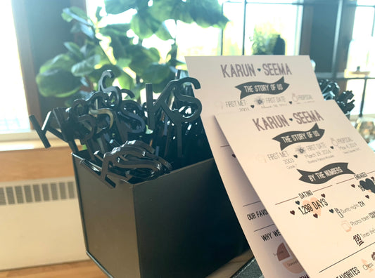 Initials Acrylic Drink Stirrers (set of 12 pcs)